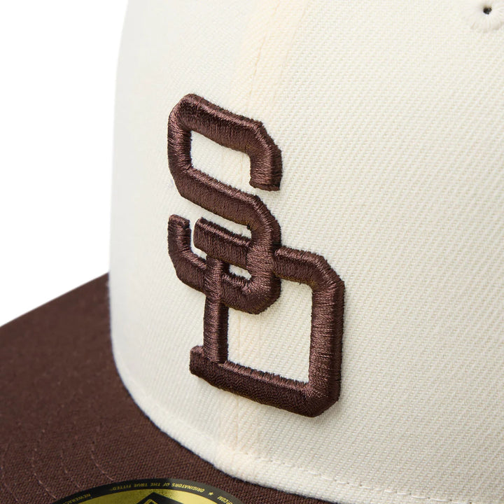59FIFTY San Diego Padres Cooperstown MLB 2-Tone Wine Cork Burnt Wood Visor Fitted