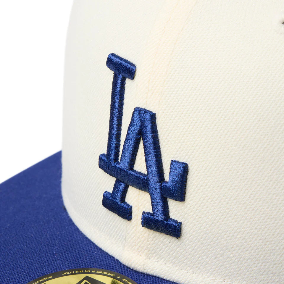 59FIFTY Los Angeles Dodgers Cooperstown MLB 2-Tone Wine Cork Dark Royal Visor Fitted