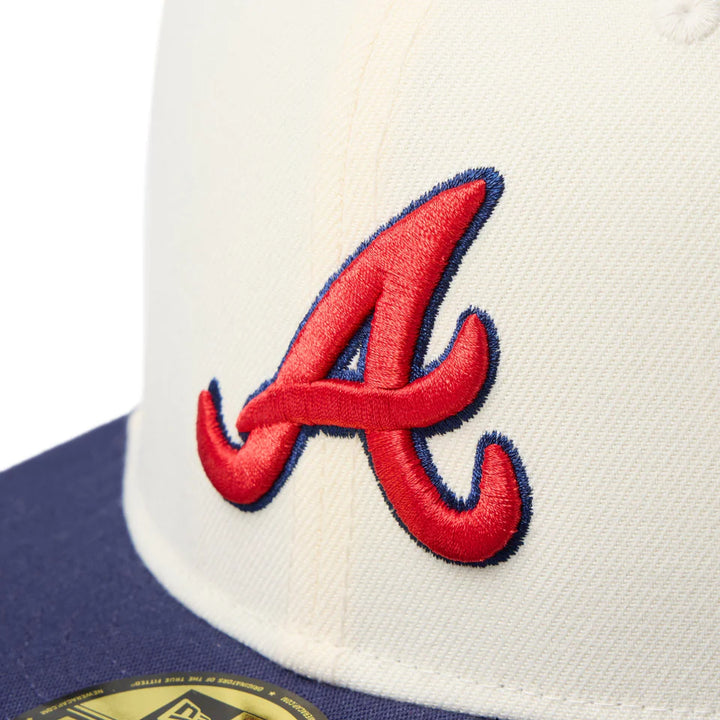 59FIFTY Atlanta Braves Cooperstown MLB 2-Tone Wine Cork Light Navy Visor Fitted