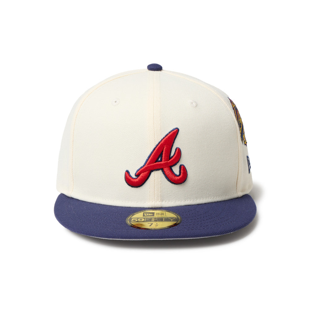 59FIFTY Atlanta Braves Cooperstown MLB 2-Tone Wine Cork Light Navy Visor Fitted
