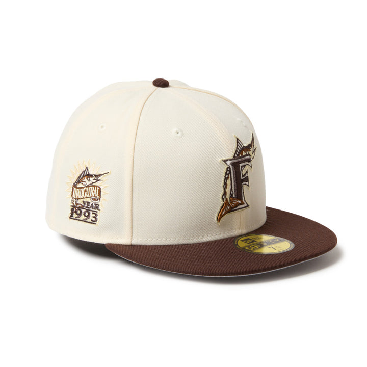 59FIFTY Florida Marlins Cooperstown Cold Brew Ivory Burnt Wood Fitted