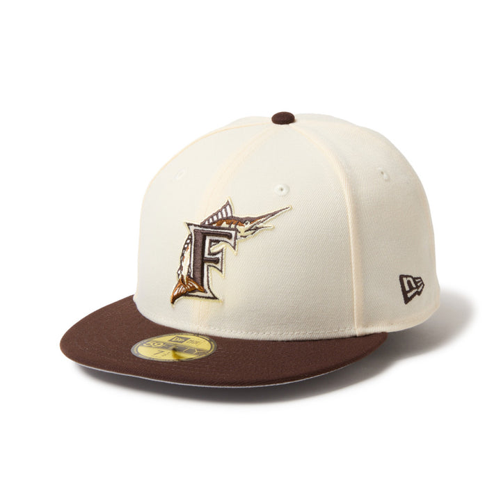 59FIFTY Florida Marlins Cooperstown Cold Brew Ivory Burnt Wood Fitted