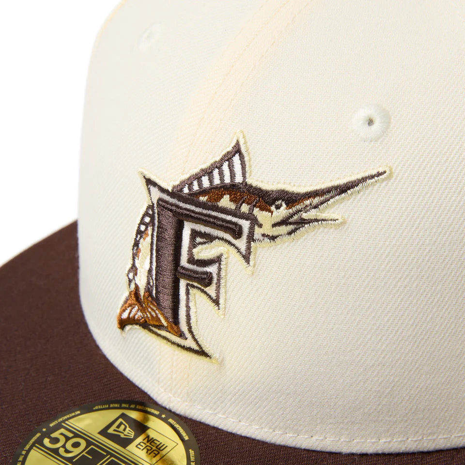 59FIFTY Florida Marlins Cooperstown Cold Brew Ivory Burnt Wood Fitted