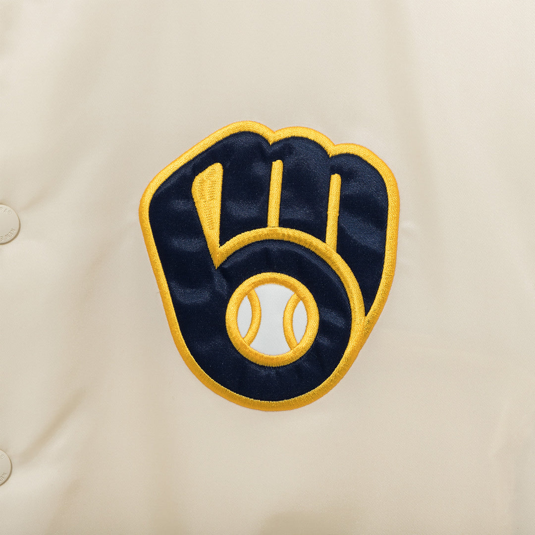 Milwaukee Brewers MLB Authentic Ivory Stadium Jacket