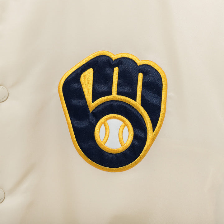 Milwaukee Brewers MLB Authentic Ivory Stadium Jacket