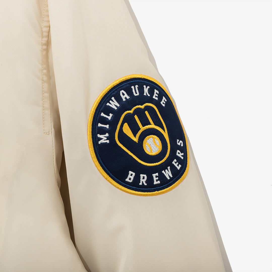 Milwaukee Brewers MLB Authentic Ivory Stadium Jacket
