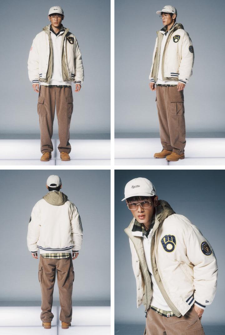 Milwaukee Brewers MLB Authentic Ivory Stadium Jacket