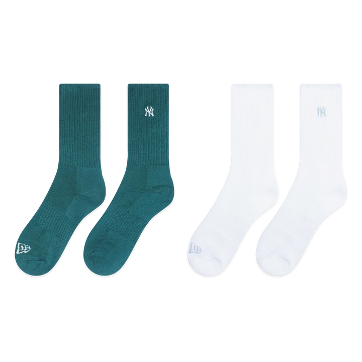 2-Pairs New York Yankees Color Era Pine Needle Green Socks