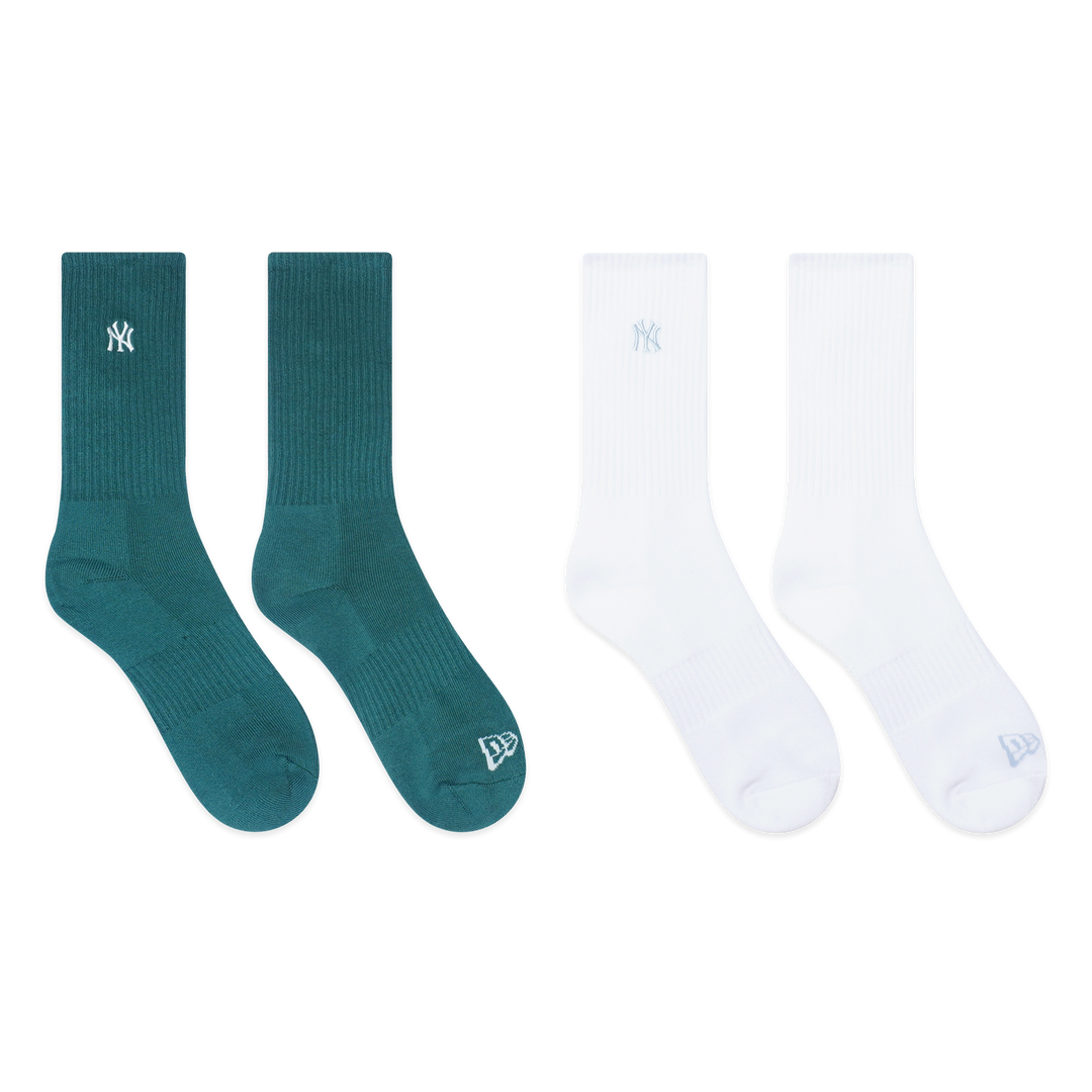 2-Pairs New York Yankees Color Era Pine Needle Green Socks