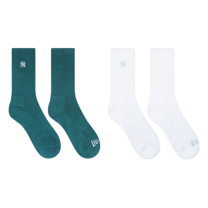 2-Pairs New York Yankees Color Era Pine Needle Green Socks