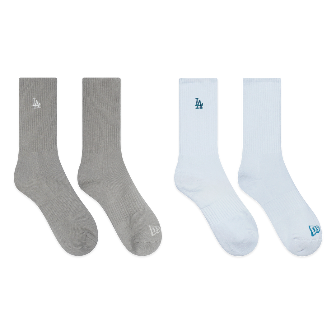 2-Pairs Los Angeles Dodgers Color Era Pebble Socks