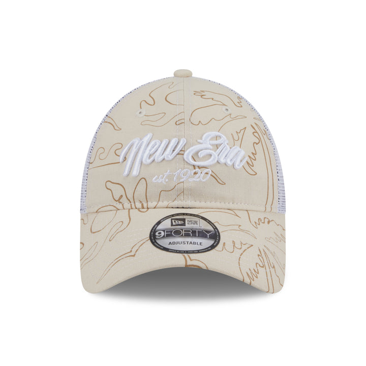 9FORTY Unstructured Trucker New Era Resort Vintage Stone White Adjustable