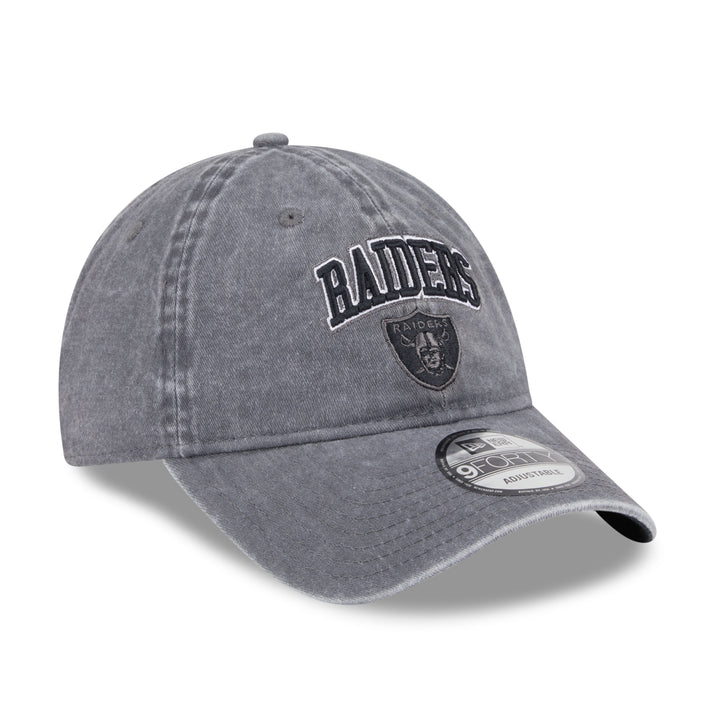 9FORTY Unstructured Las Vegas Raiders Wear Black Washed Gray Adjustable