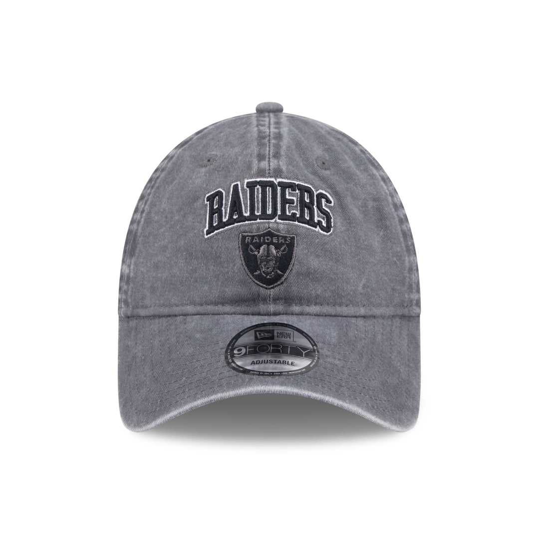 9FORTY Unstructured Las Vegas Raiders Wear Black Washed Gray Adjustable