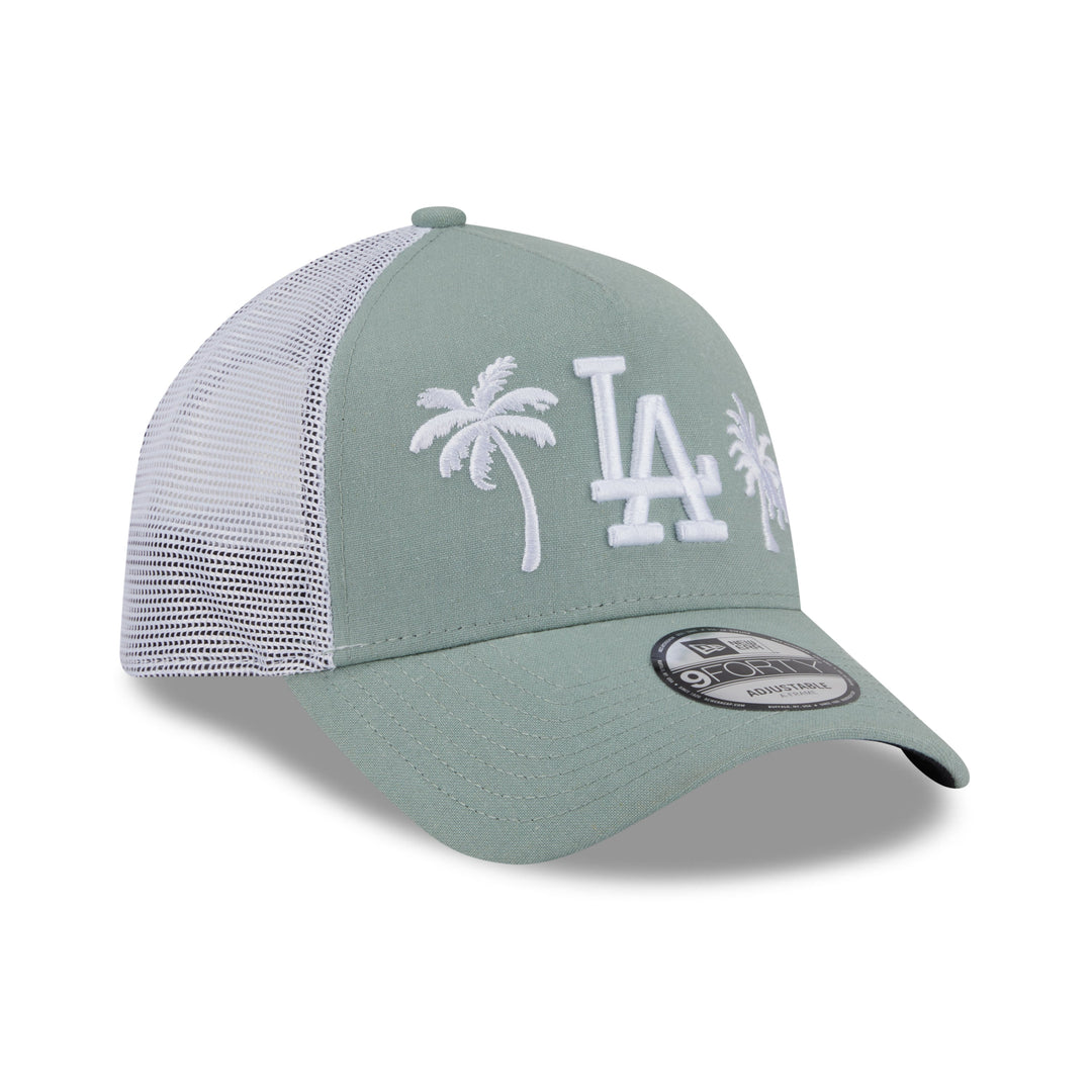 9FORTY A-Frame Trucker Los Angeles Dodgers Resort Everest Green Snapback