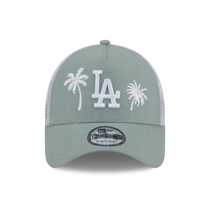 9FORTY A-Frame Trucker Los Angeles Dodgers Resort Everest Green Snapback