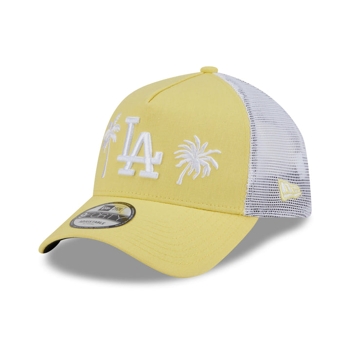 9FORTY A-Frame Trucker Los Angeles Dodgers Resort Baby Yellow Snapback