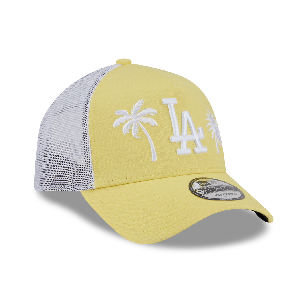 9FORTY A-Frame Trucker Los Angeles Dodgers Resort Baby Yellow Snapback