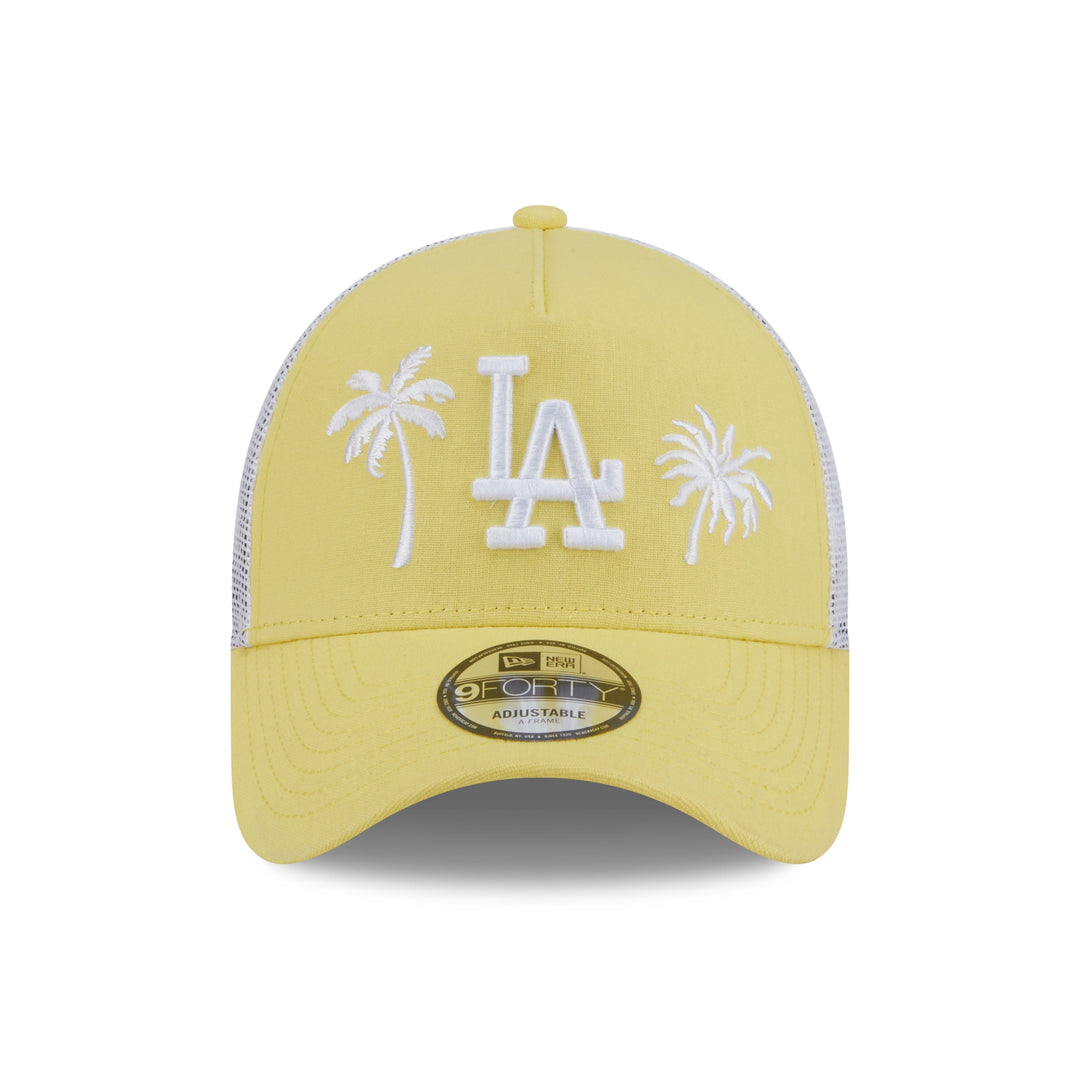 9FORTY A-Frame Trucker Los Angeles Dodgers Resort Baby Yellow Snapback