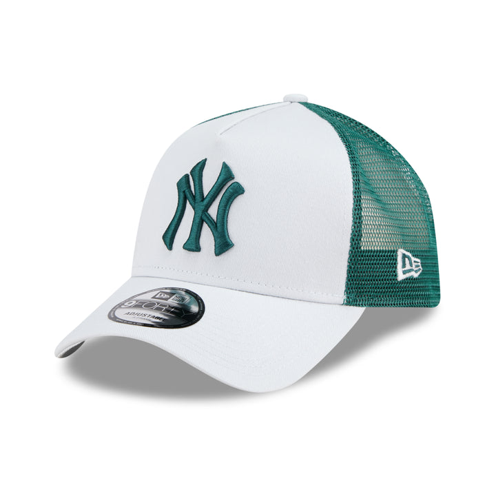 9FORTY A-Frame Trucker New York Yankees Color Era Silver Snow Green Snapback