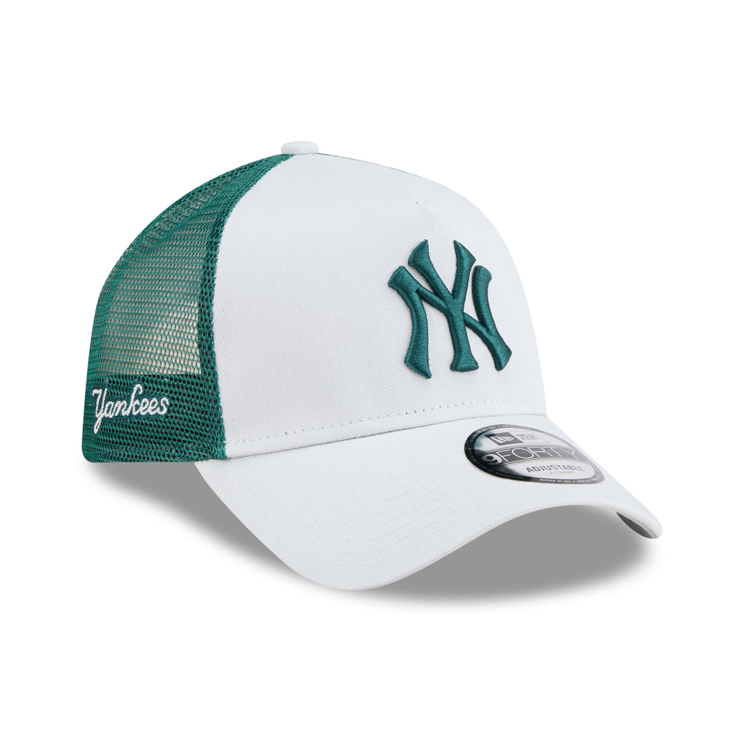 9FORTY A-Frame Trucker New York Yankees Color Era Silver Snow Green Snapback