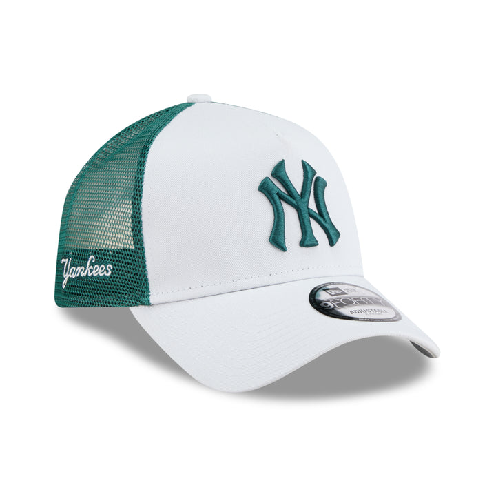 9FORTY A-Frame Trucker New York Yankees Color Era Silver Snow Green Snapback