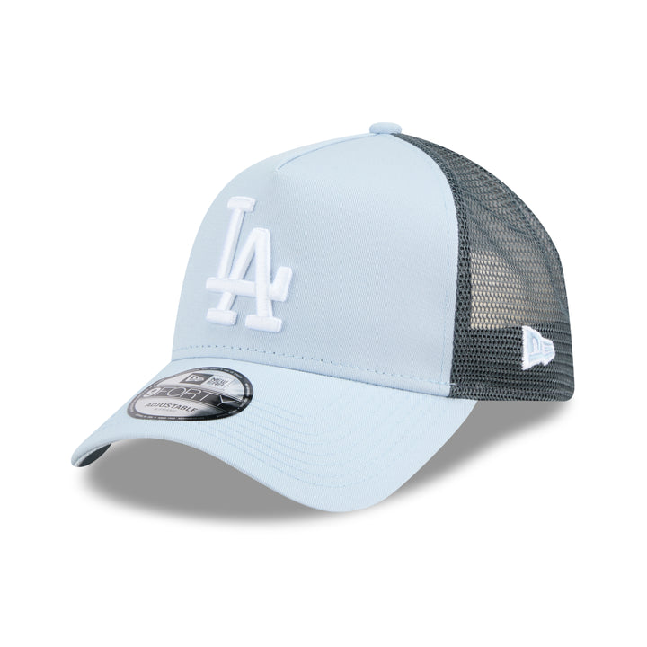 9FORTY A-Frame Trucker Los Angeles Dodgers Color Era Soft Blue Navy Gray Snapback