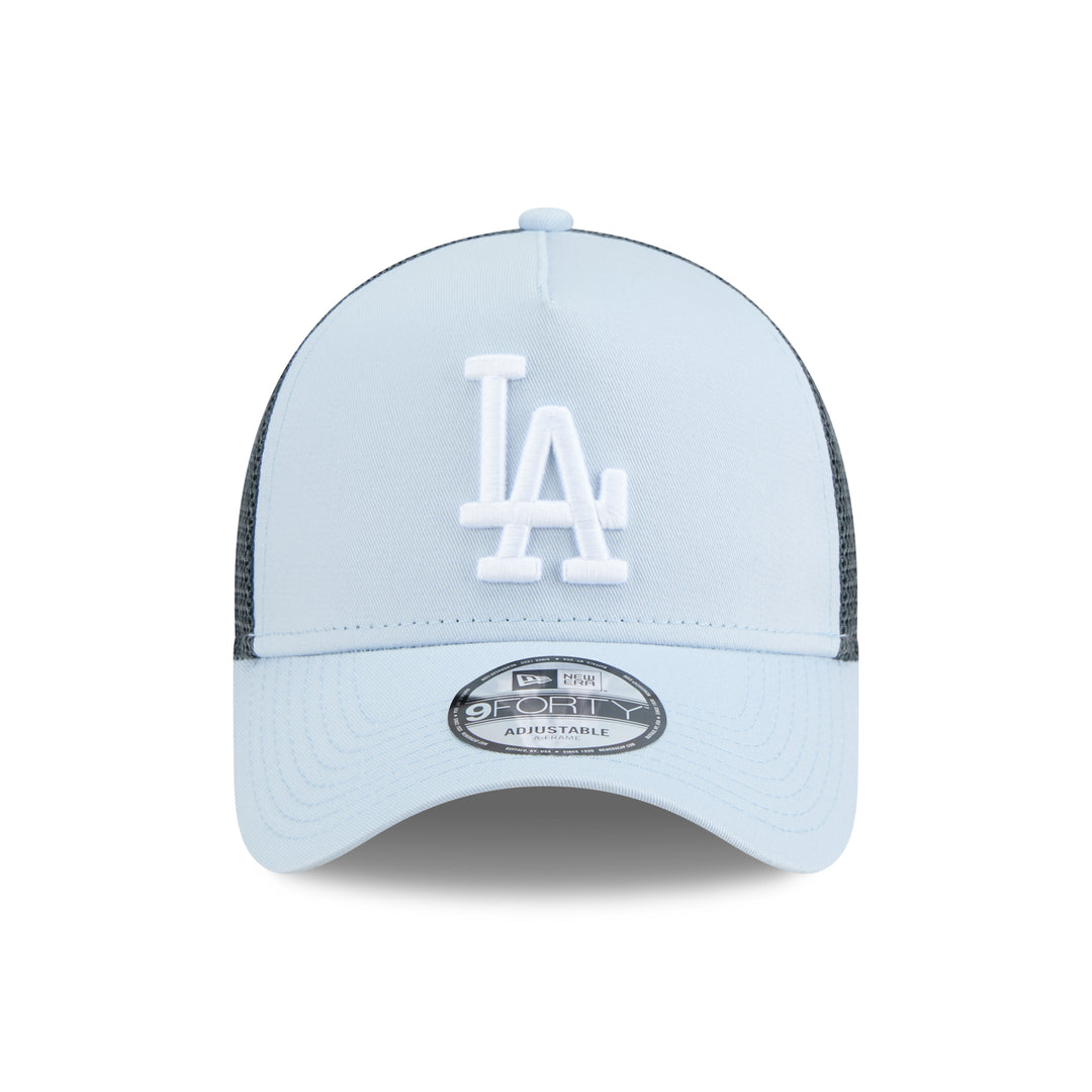 9FORTY A-Frame Trucker Los Angeles Dodgers Color Era Soft Blue Navy Gray Snapback