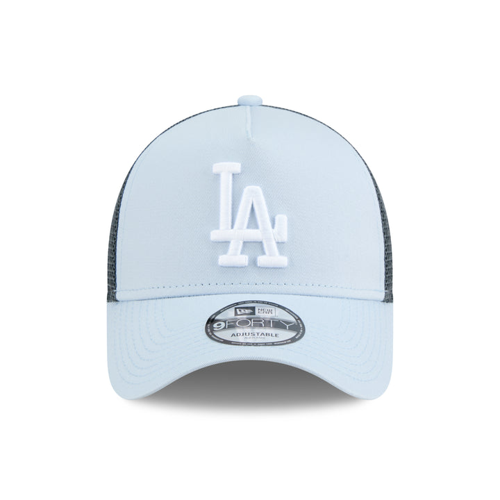 9FORTY A-Frame Trucker Los Angeles Dodgers Color Era Soft Blue Navy Gray Snapback