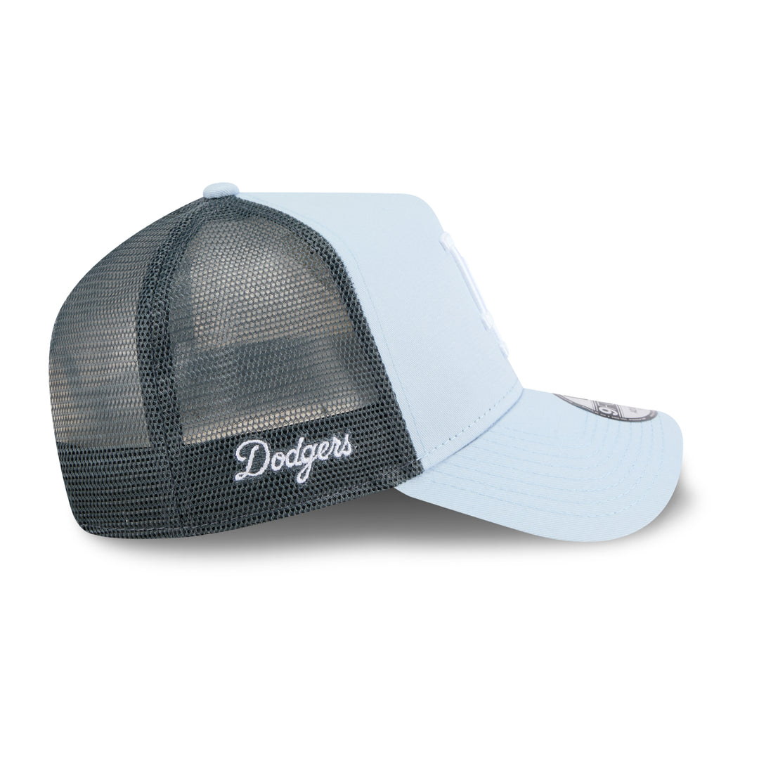 9FORTY A-Frame Trucker Los Angeles Dodgers Color Era Soft Blue Navy Gray Snapback