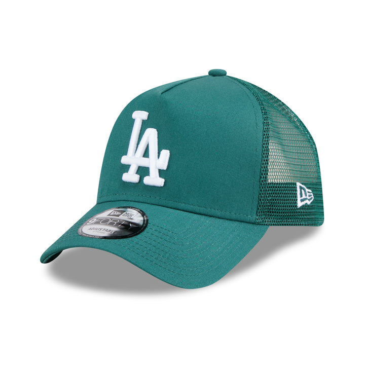 9FORTY A-Frame Trucker Los Angeles Dodgers Color Era Pine Needle Green Snapback