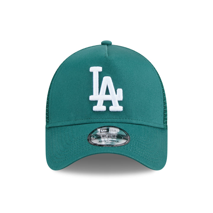 9FORTY A-Frame Trucker Los Angeles Dodgers Color Era Pine Needle Green Snapback