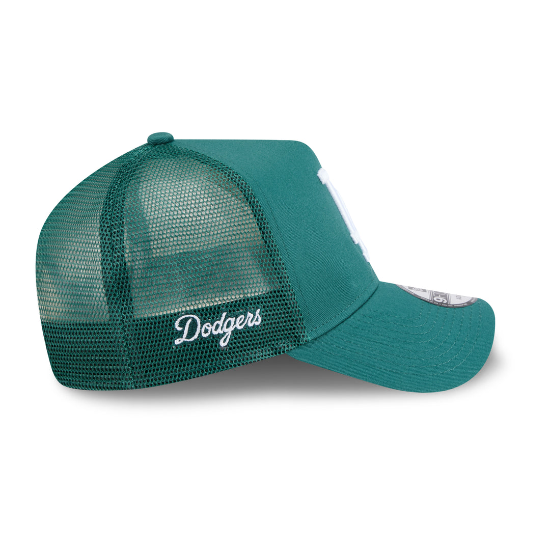 9FORTY A-Frame Trucker Los Angeles Dodgers Color Era Pine Needle Green Snapback