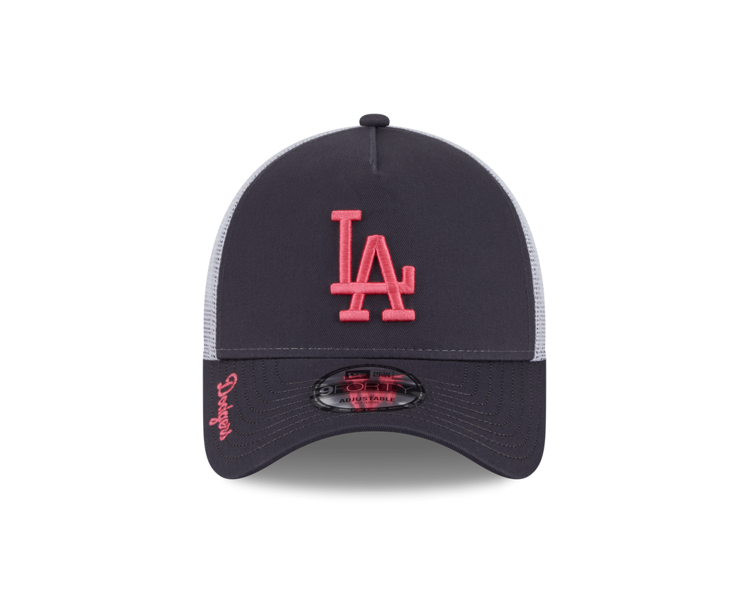 9FORTY A-Frame Trucker Los Angeles Dodgers Color Era Graphite Snapback