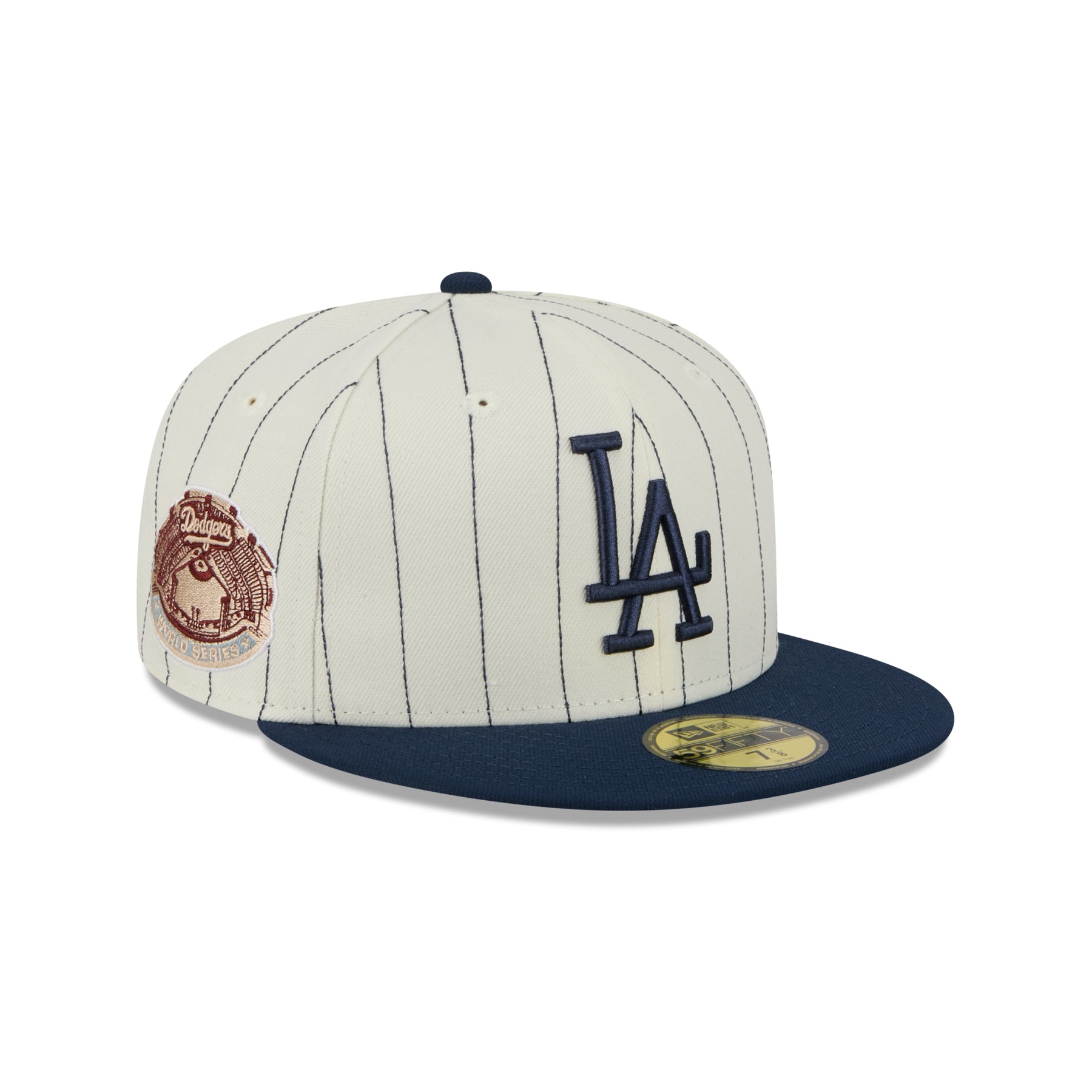 59FIFTY Los Angeles Dodgers Stripes Chrome White Fitted – New Era
