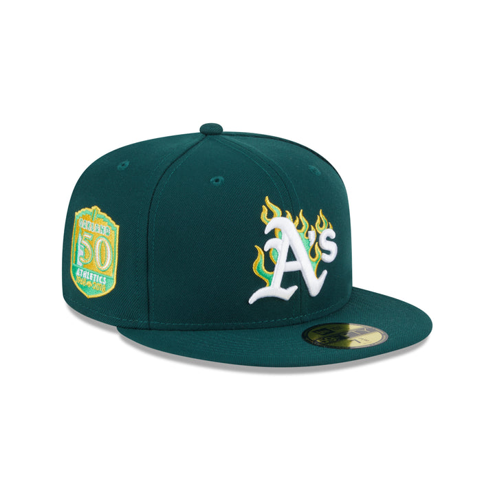 59FIFTY Oakland Athletics Fire Pack Dark Green Fitted