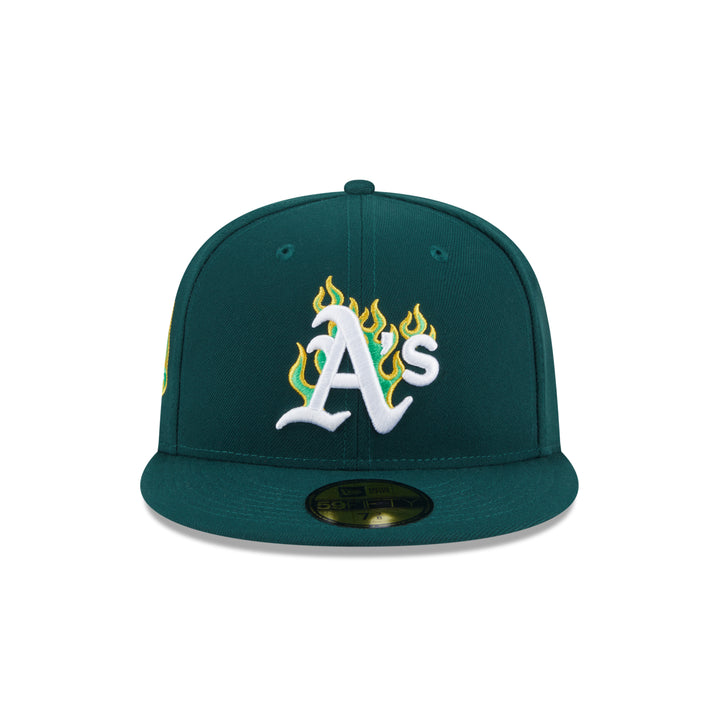59FIFTY Oakland Athletics Fire Pack Dark Green Fitted