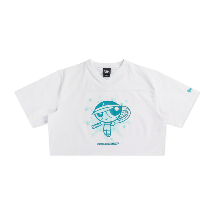 New Era x The Powerpuff Girls Women White American Football Crop Jersey