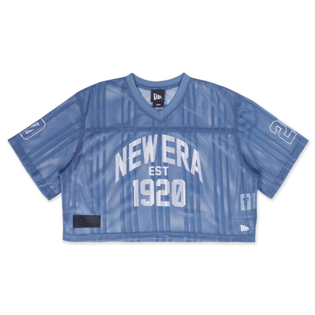 New Era Women 1920 Wordmark Street Archived Oceanside Blue American Football Crop Jersey