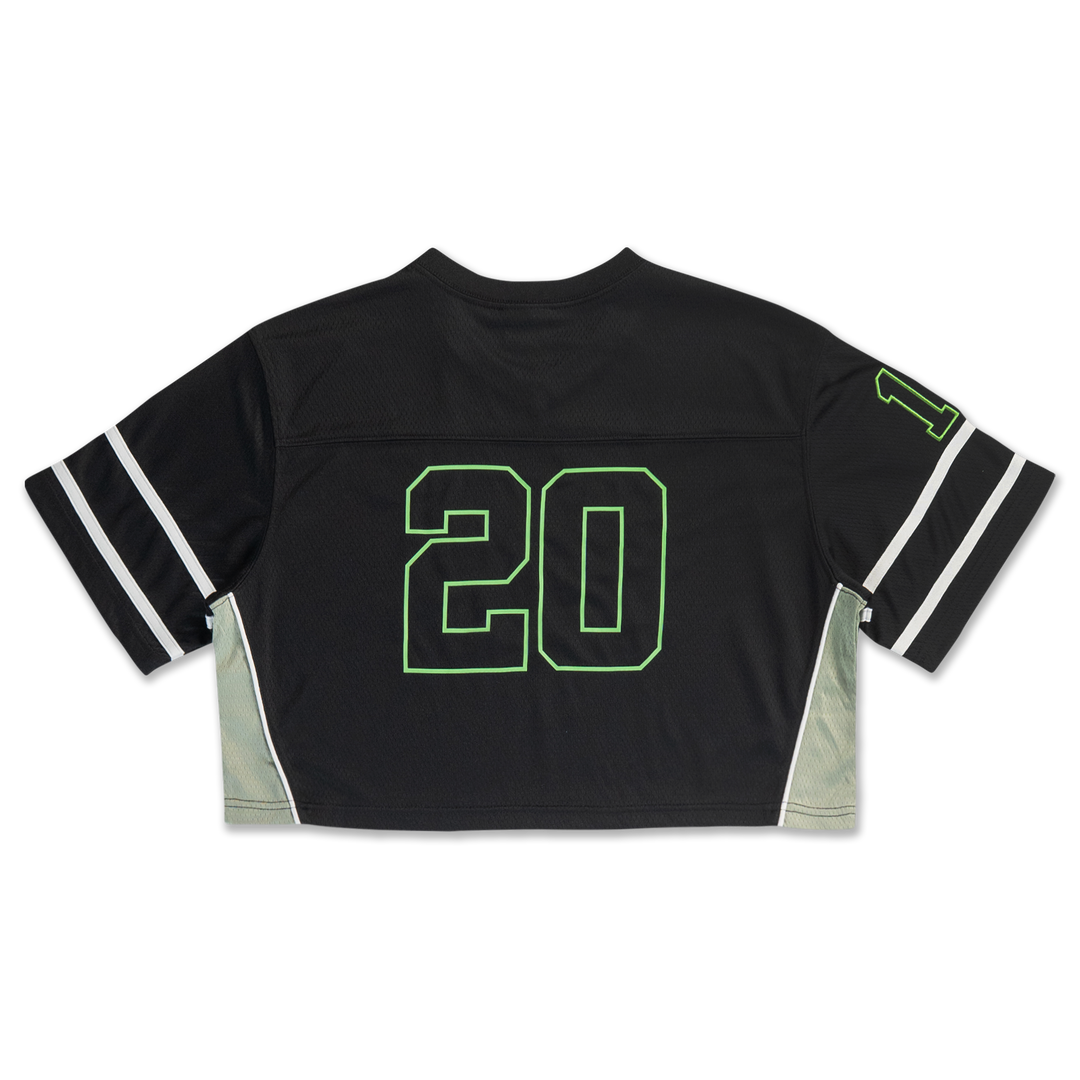Women Jelly Black Cropped American Football Jersey