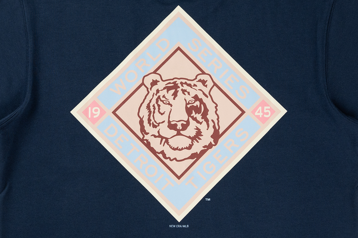 Detroit Tigers Stripes Oceanside Blue Short Sleeve T-Shirt