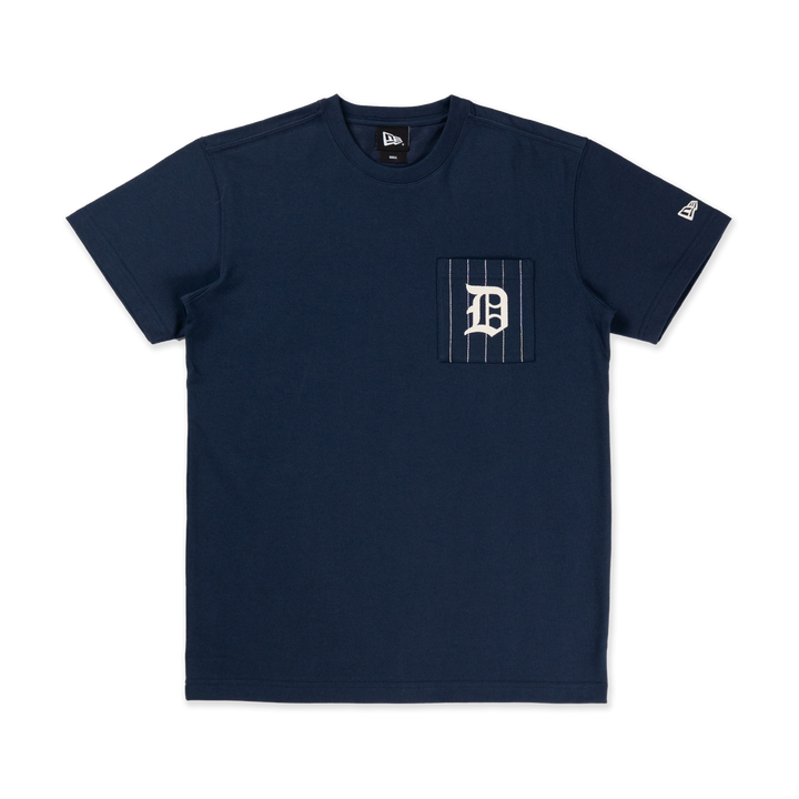 Detroit Tigers Stripes Oceanside Blue Short Sleeve T-Shirt