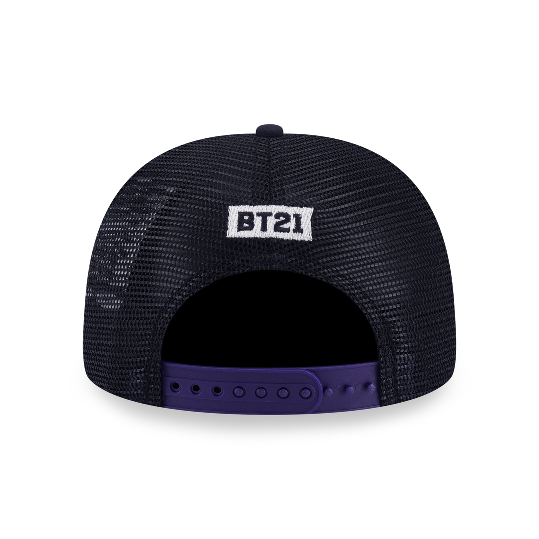 9FORTY A-Frame Trucker New Era x BT21 The Journey Collection Chrome Black Snapback