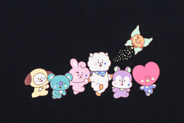 New Era x BT21 The Journey Collection Forever 7 Black Short Sleeve T-Shirt