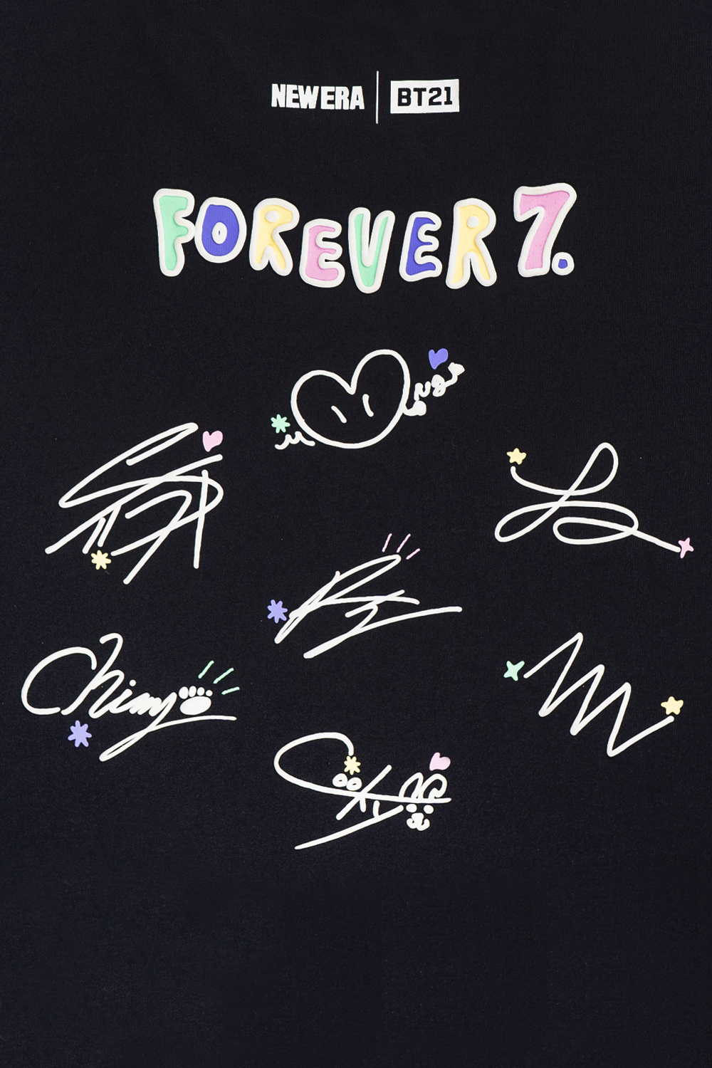 New Era x BT21 The Journey Collection Forever 7 Black Short Sleeve T-Shirt