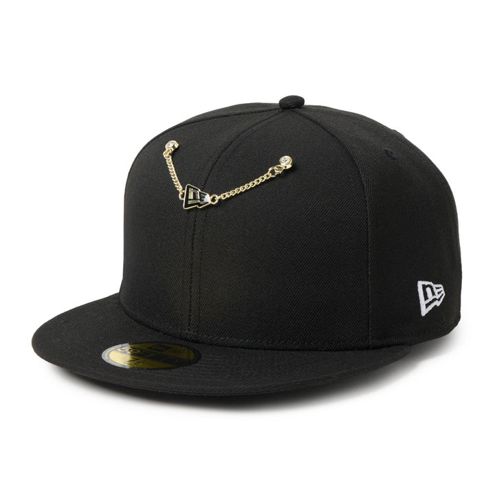 New Era Flag Logo Gold Black Cap Chain
