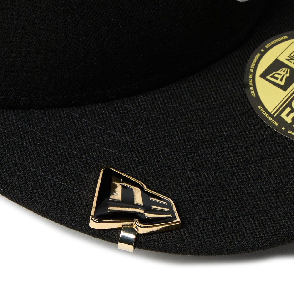 New Era Flag Logo Gold Black Cap Bite