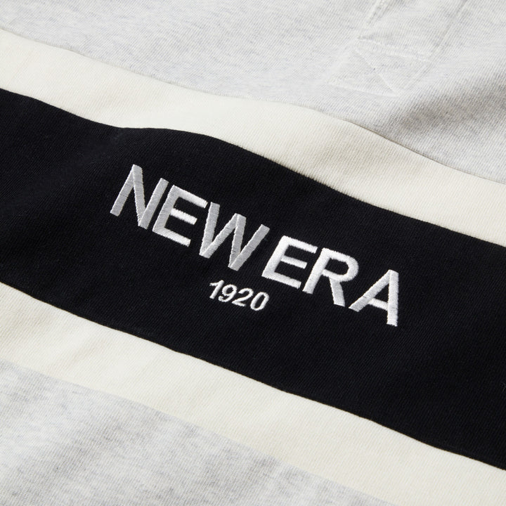 New Era Stripe Gray Oversized Short Sleeve Rugby Shirt