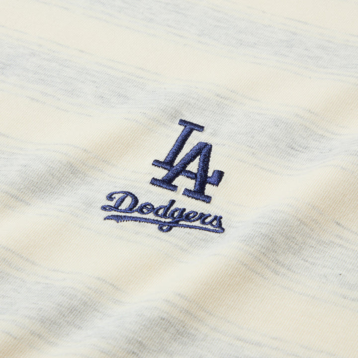 Los Angeles Dodgers Border Off White Oversized Short Sleeve T-Shirt