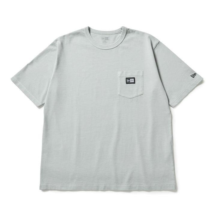 New Era Garment Dyed Box Logo Woven Patch Gray Short Sleeve T-Shirt
